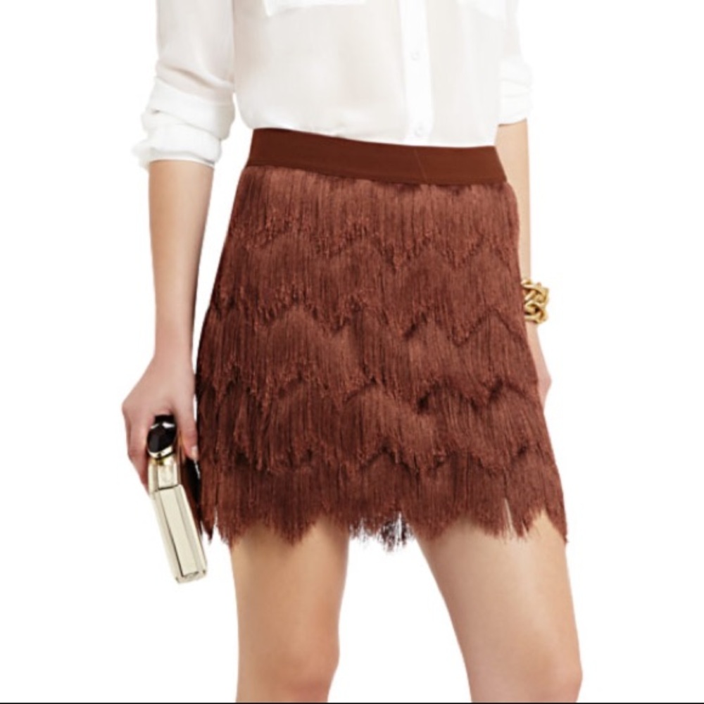 BCBG Maxazria Modie Crochet Fringe Skirt